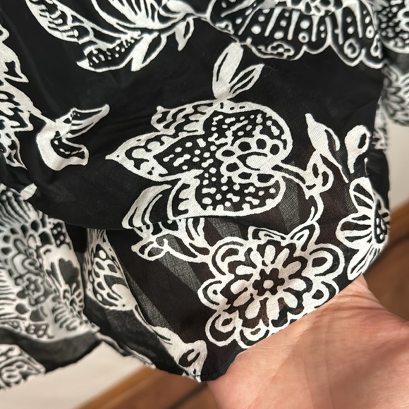 Lauren Ralph Lauren midi tiered flare floral print cotton skirt size L - Picture 4 of 10